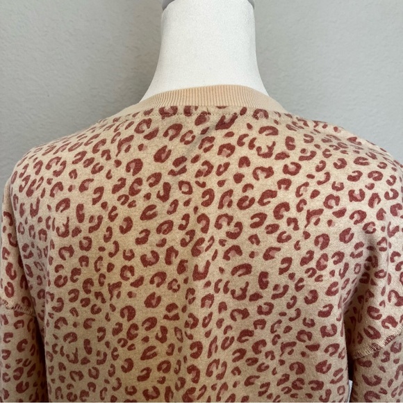 Pink Rose Animal Print in Pink and Ivory Longer Style Sweatshirt size XS - Picture 9 of 14